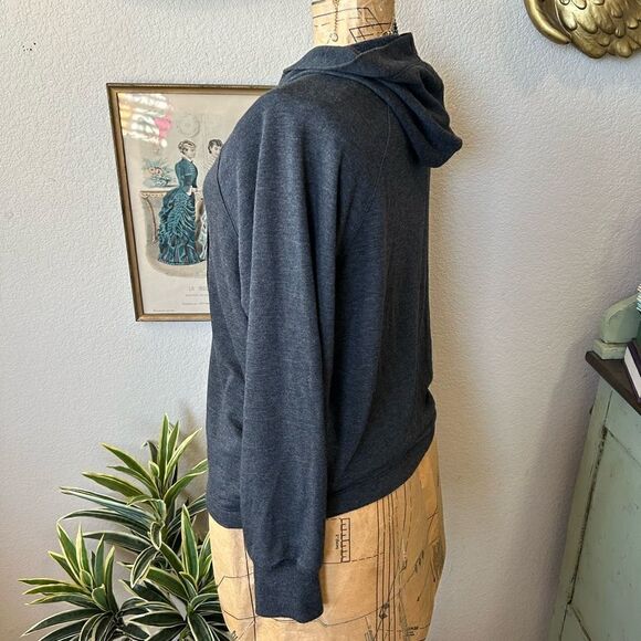 Joy Lab Grey Black Lace Up Hoodie SweatShirt Soft Sweater sz XS - Picture 9 of 11